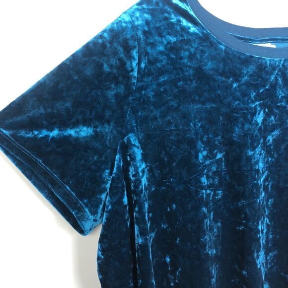 AVA & VIV | Deep Turquoise Velvet Short Sleeve Top Women’s Plus Size 2X - Picture 2 of 9